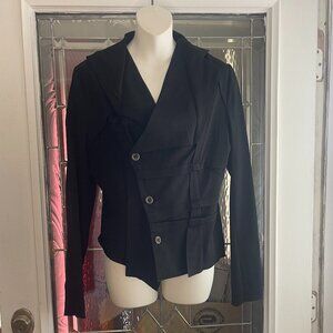 Vintage 80s LEIKO Off Set Button Up Cropped Blazer Jacket Coat Size 8